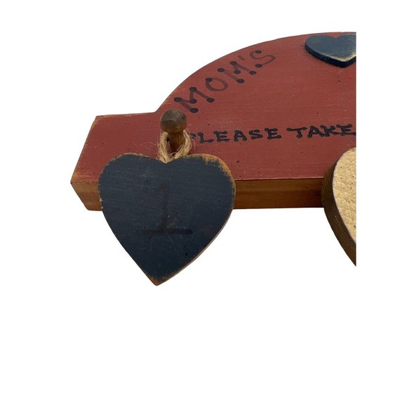 Mom's Busy Please Take a Number Wall Hanging Handmade Wood 8.75" x 4" - Picture 2 of 5